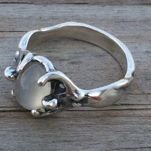 Egyptian Moon Goddess ring .925 Sterling Silver w/ genuine Moonstone made in USA - Picture 7 of 13